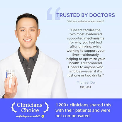 Cheers Restore | Supplement with DHM + L-Cysteine | Feel Better After Drinking & Support Your Liver | 12 Doses | Dihydromyricetin, Cysteine, Milk Thistle, Prickly Pear, B-Vitamins, Ginger